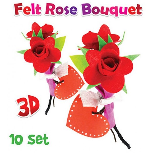 Felt Rose Bouquet Pack of 10